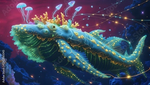 Fototapeta Wile on a black background ai generated images