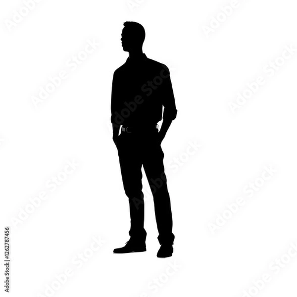 Obraz a man standing silhouette