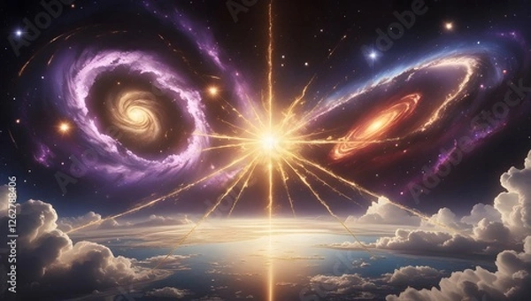 Obraz Light emanates into space generated with ai