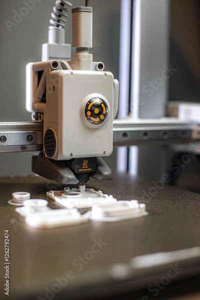 Obraz 3D printer prints small parts. Prototyping concept