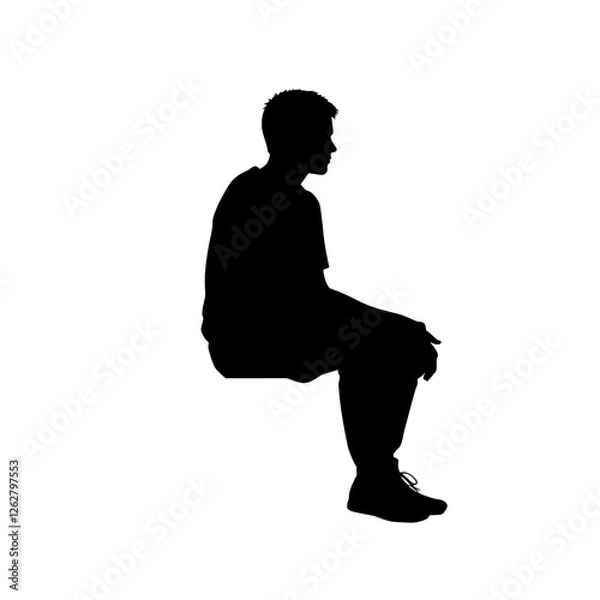 Obraz sitting person silhouette