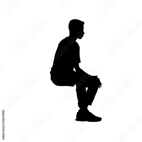 Obraz person sitting silhouette