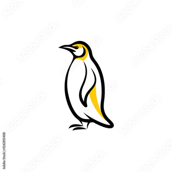 Fototapeta penguin doodle on transparent background 