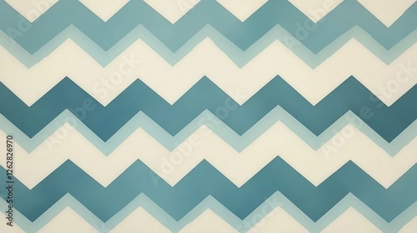 Fototapeta Chevron pattern with varying shades of blue and white