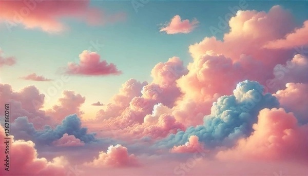 Obraz Dreamy Pastel Clouds – Serene Skyscape