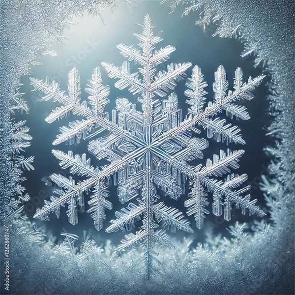 Fototapeta Intricate Snowflake Macro Photography