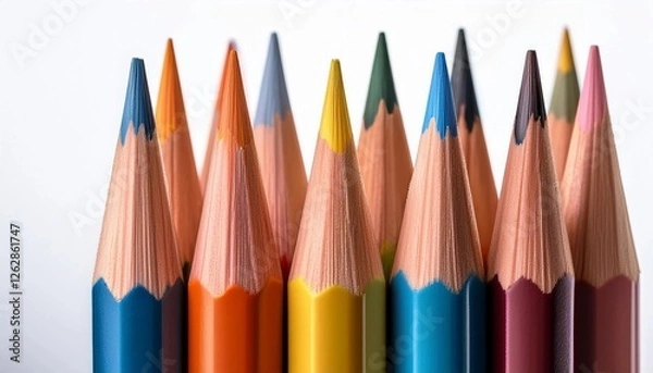 Fototapeta colored pencils on white background