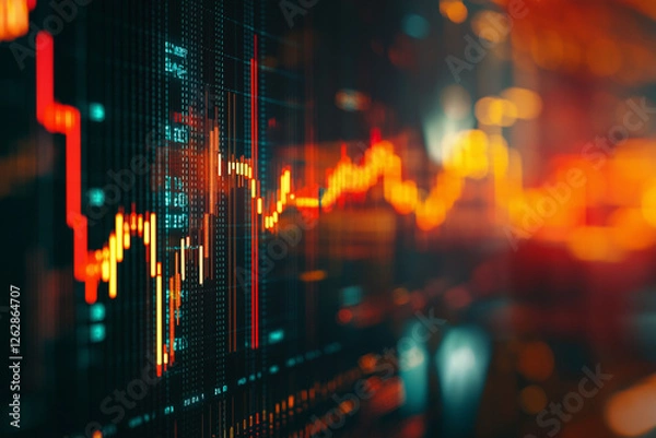 Obraz Abstract financial graph with uptrend arrows line