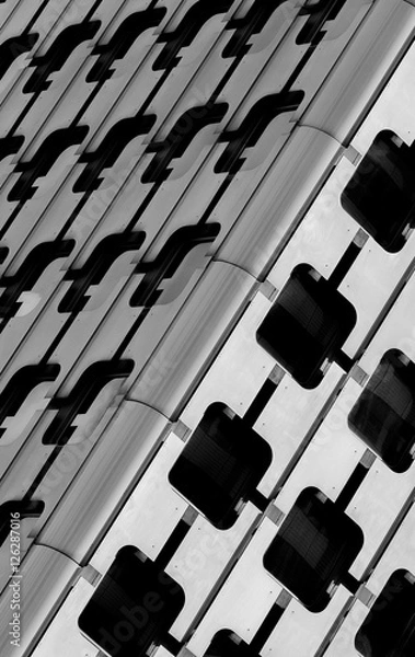 Fototapeta Black squares on a diagonal structure