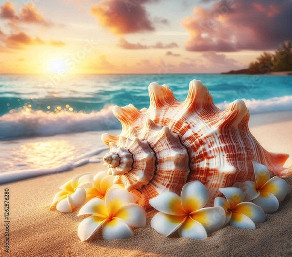 Fototapeta shell on the beach