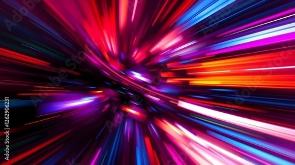 Obraz Vibrant Abstract Speed Lines of Neon Colors