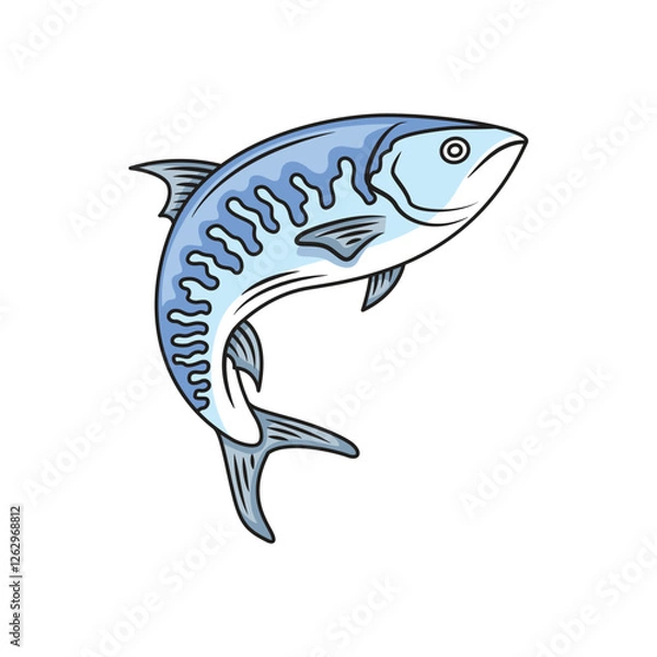 Obraz Icon design mackerel fish. Vector design