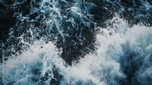 Fototapeta Turbulent Ocean Waves Creating Dynamic Splash and Foam Effects