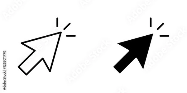 Fototapeta Cursor vectors icons set in filled and strokes on white background