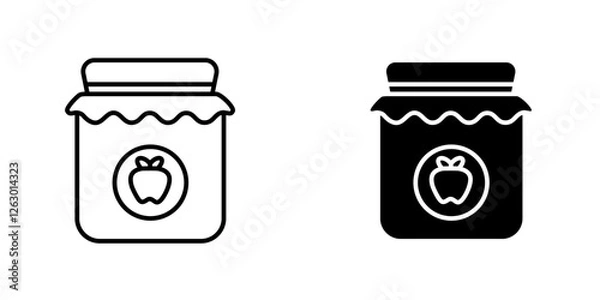 Fototapeta Jam vectors icons set in filled and strokes on white background