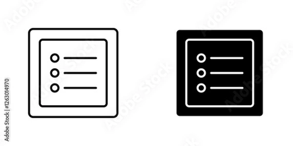 Fototapeta Menu vectors icons set in filled and strokes on white background
