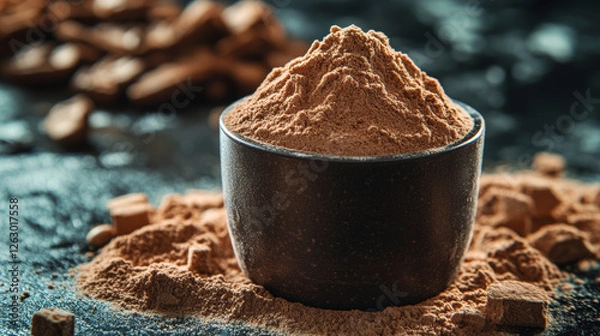 Obraz A bowl of powdery substance is sitting on a table