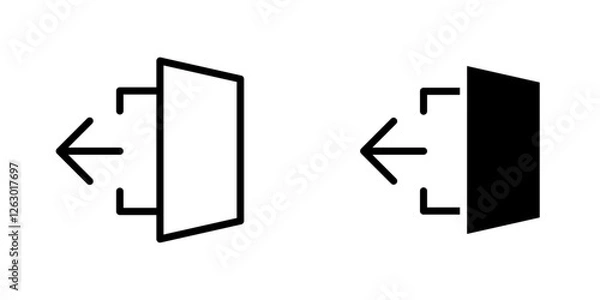 Fototapeta Sign out vectors icons set in filled and strokes on white background