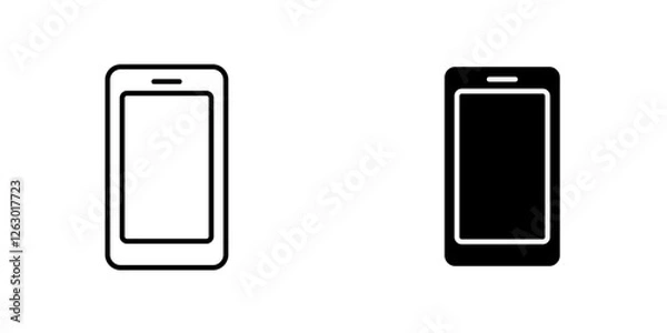 Fototapeta Smartphone vectors icons set in filled and strokes on white background