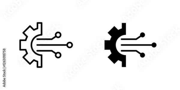 Fototapeta Transform vectors icons set in filled and strokes on white background