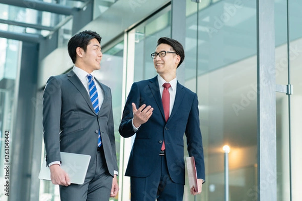 Obraz オフィスで働くビジネスマン【撮影協力：スカパー東京メディアセンター】