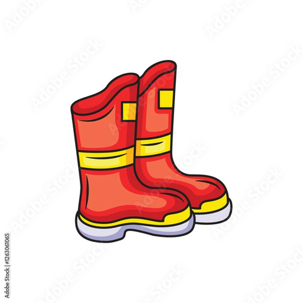 Obraz Firefighter boots icon design. Vector icon