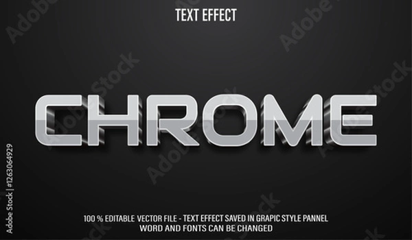 Obraz Silver Chrome 3d editable text effect style