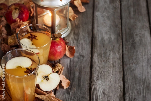 Obraz Hot apple cider background