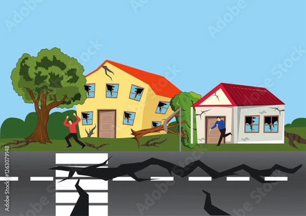 Obraz Earthquake Vector Illustration