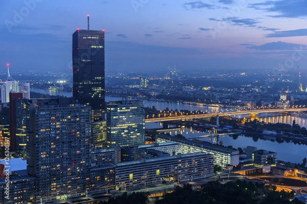 Fototapeta Vienna cityscape night scene