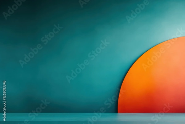 Obraz Teal and Orange Modern Backdrop with Copy Space