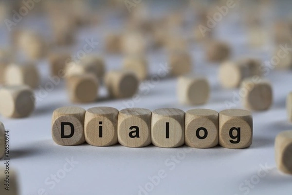 Obraz Dialog - Holzwürfel mit Buchstaben