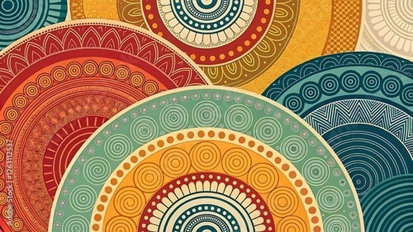 Fototapeta seamless pattern with colorful circles