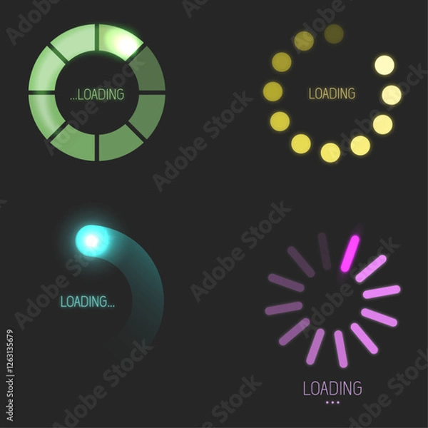 Obraz colorful-loading-icons
