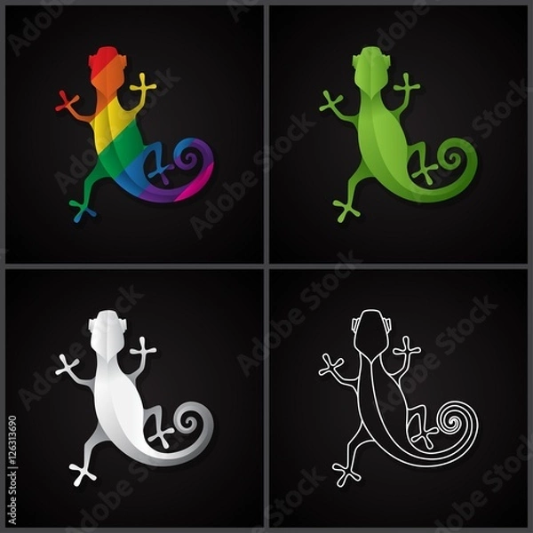 Obraz Stylized icon  salamander. Vector illustration.