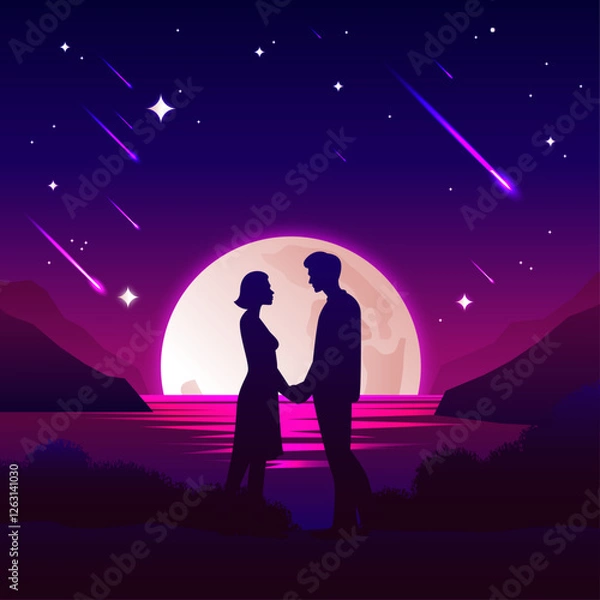 Obraz couple-night-illustration