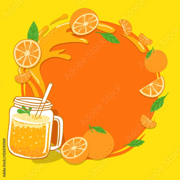 Obraz decorative-background-with-orange-juice-splashes