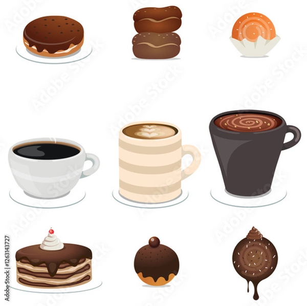 Obraz dessert-time-collection-flat-designs