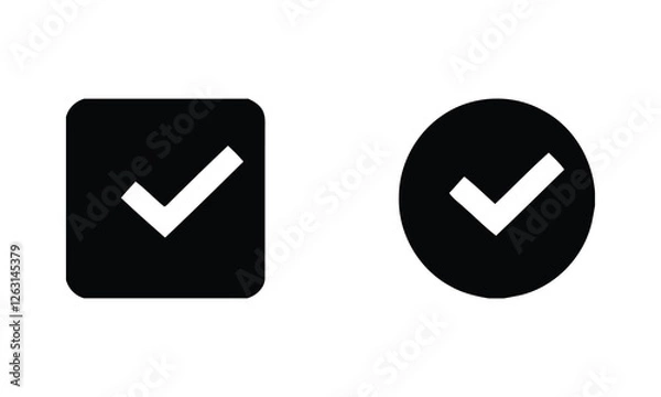 Obraz Check mark vector icon. Checkmark Illustration. Vector symbols set