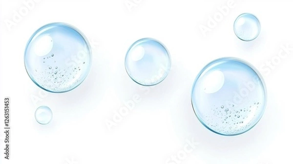 Obraz Isolated Bubbles on a Clean White Background Creating Chaos