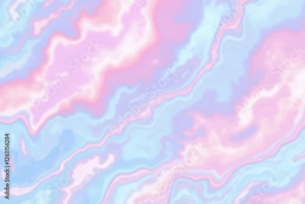 Obraz Soft pastel abstract background with pink, blue, and white marble like swirls, creating dreamy and calming effect