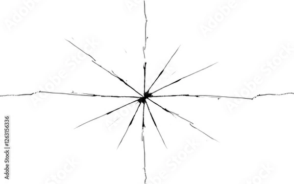Obraz cracked glass texture with sharp, radiating lines creating shattered effect