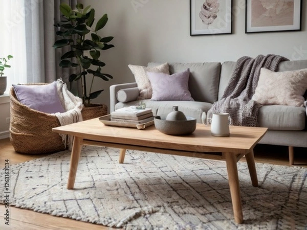 Fototapeta Modern Living Room Interior Design With Neutral Tones