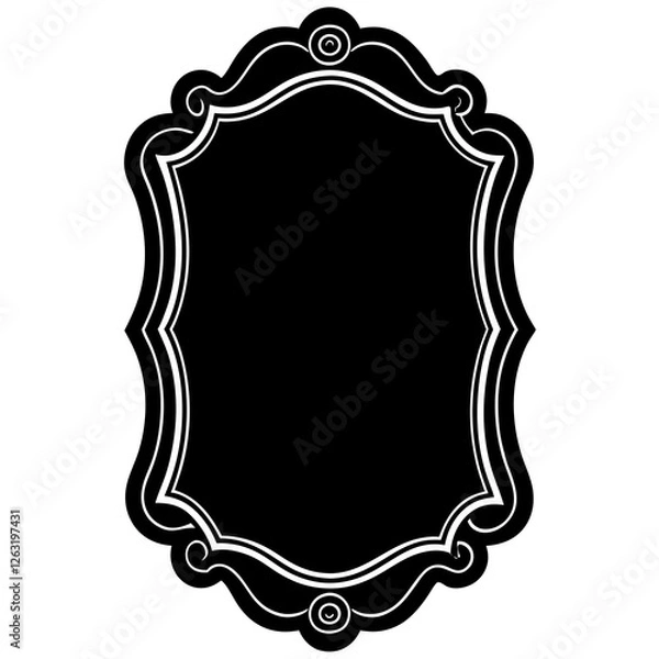 Fototapeta Picture frame featuring a softly contoured border silhouette vector illustration 