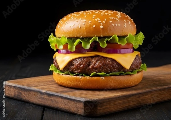 Obraz Grilled Cheeseburger and Fries