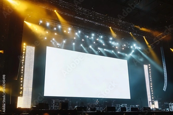 Fototapeta Concert Stage with Blank Screen, Ready for an Event