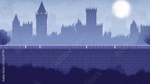 Fototapeta Elegant Castle-Themed Game Interface