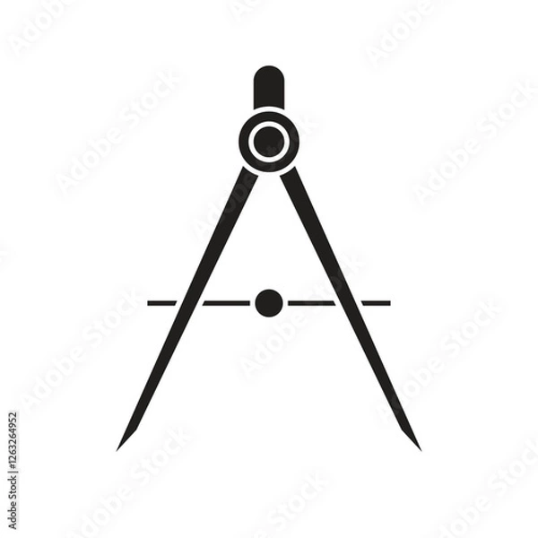 Obraz geometric compass, mathematics compass icon