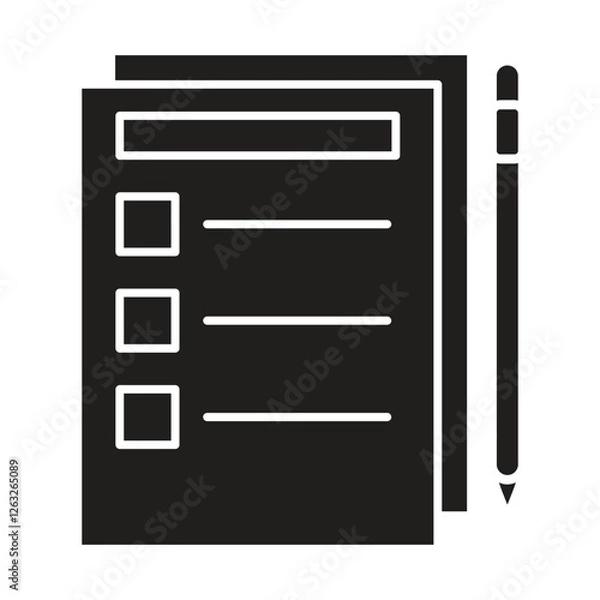 Obraz clipboard with pen editable icon