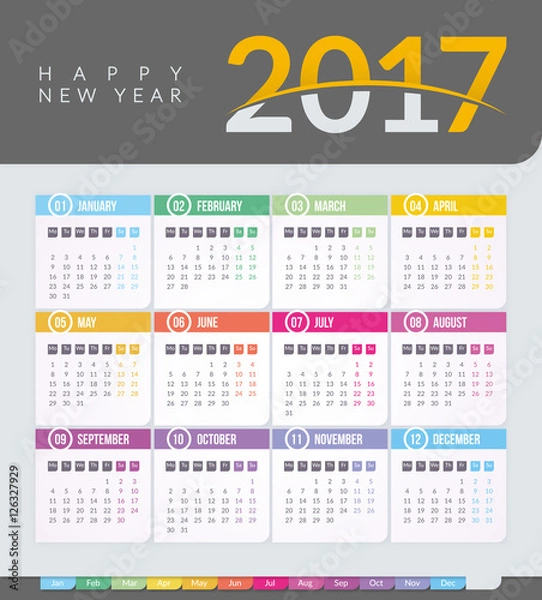 Fototapeta CALENDAR 2017
